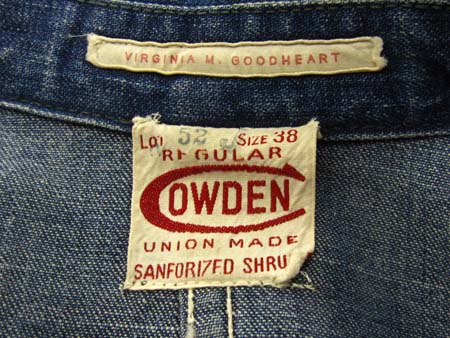 １９４０年代 ＶＩＮＴＡＧＥ ＣＯＷＤＥＮ 大戦デニムカバーオール